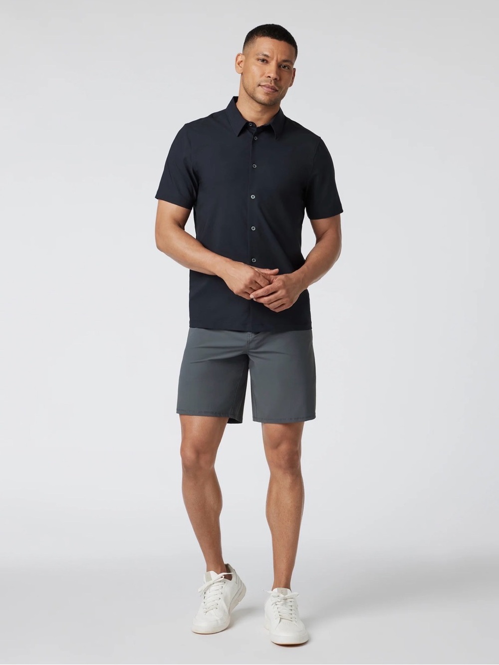 Vuori Black Short Sleeve Manhattan Button Down